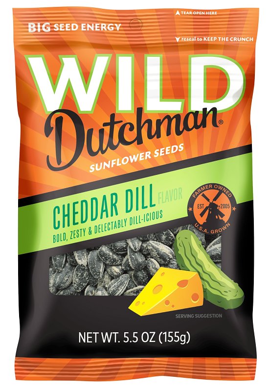 WILD Dutchman 508 Roasted Sunflower Seed, Cheddar Dill, 5.5 oz Bag
