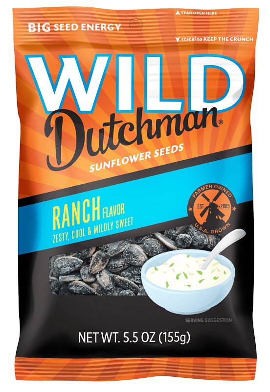 WILD Dutchman 507 Roasted Sunflower Seed, Ranch, 5.5 oz Bag