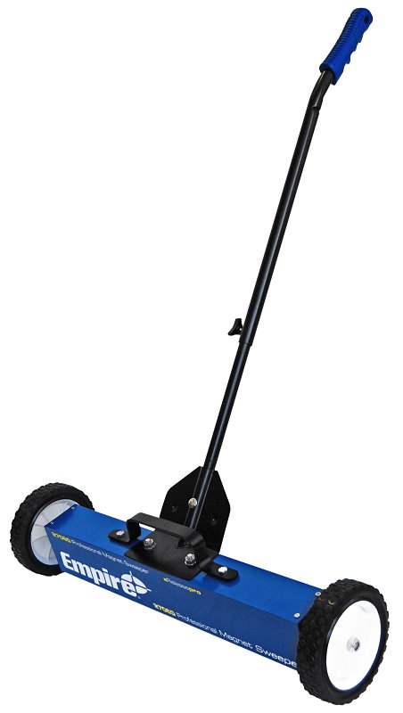 Empire 27060 Magnetic Sweeper, 24 in W Cleaning Path, 30 lb Solution Tank, Black/Blue