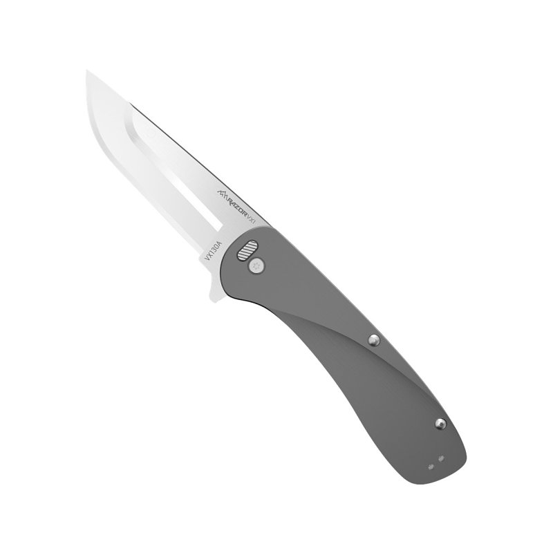 Outdoor Edge RazorSafe® VX Series VX130A-C Everyday Carry Knife, 3 in L Blade, Stainless Steel Blade, Gray Handle