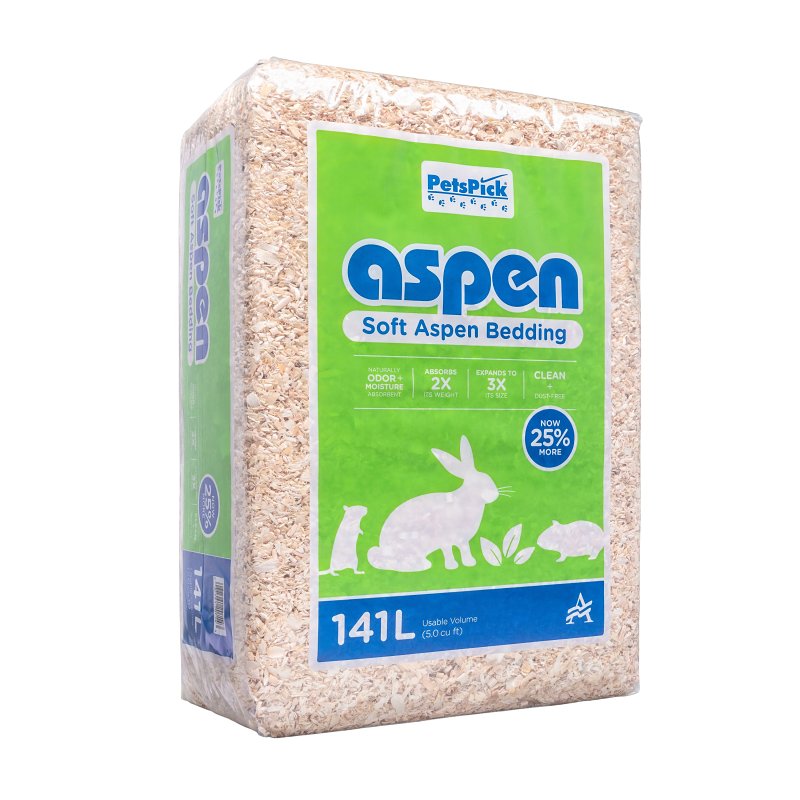 Premium Natural Aspen Wood Shavings Bedding – 141 L for Small Pets