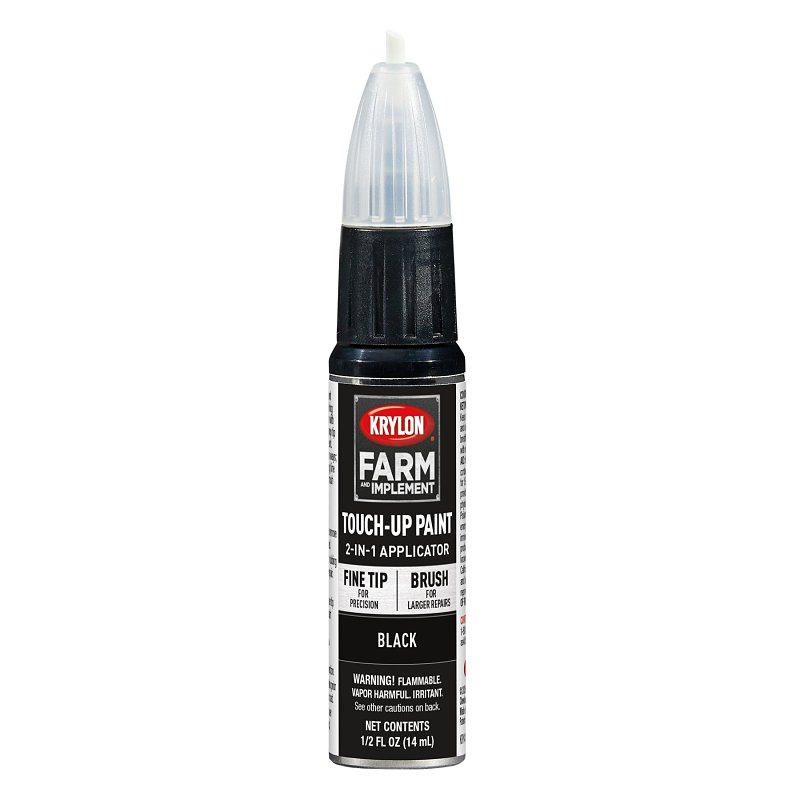Krylon Farm & Implement Series K02053000 Touch-Up Paint Pen, Fine Tip, Black, Works on: Metal