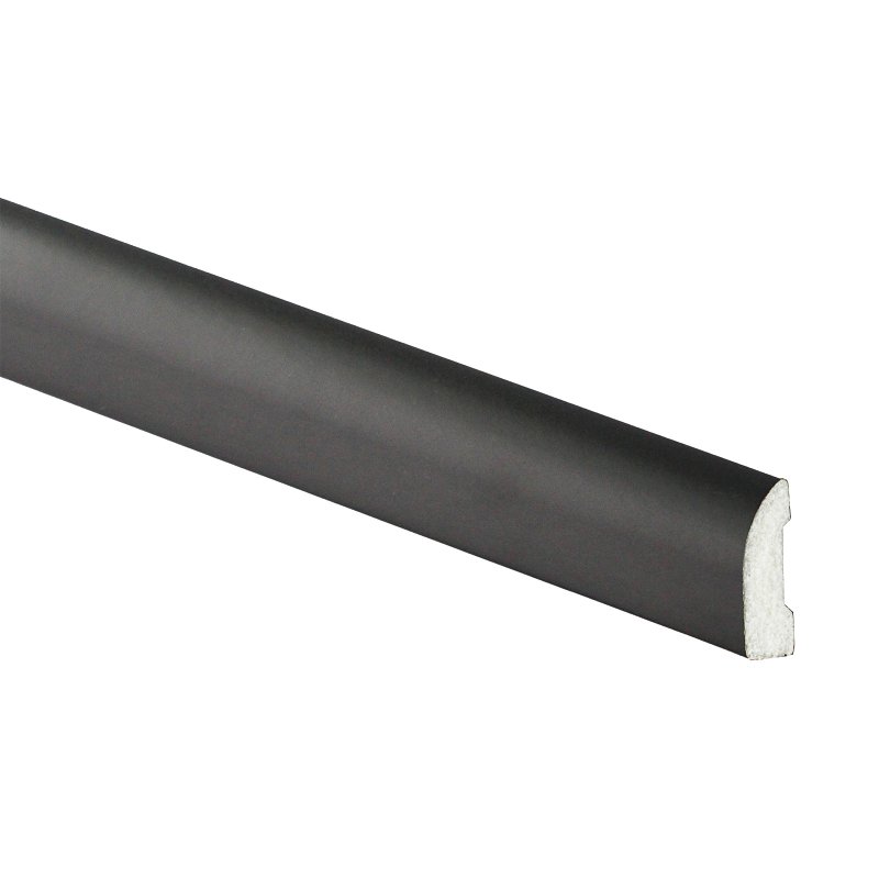 Inteplast Group 88560700040 Baseboard Moulding, 7 ft L, 1 in W, 1-1/4 in Thick, Square Edge Profile, Polystyrene, Black