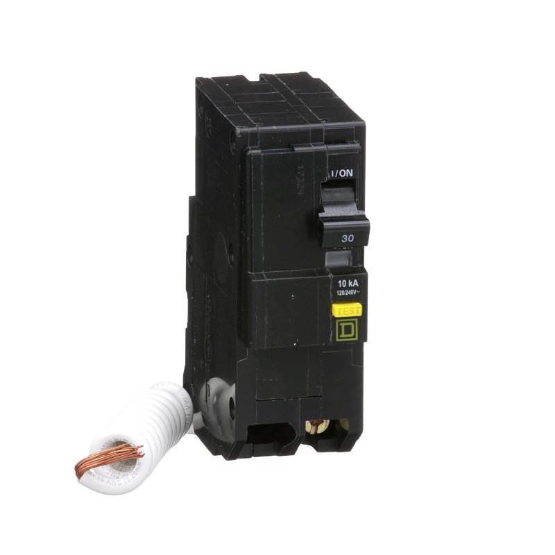Square D QO QO230GFIC Miniature Circuit Breaker, Ground Fault, 30 A, 2-Pole, 120/240 VAC, Plug-In