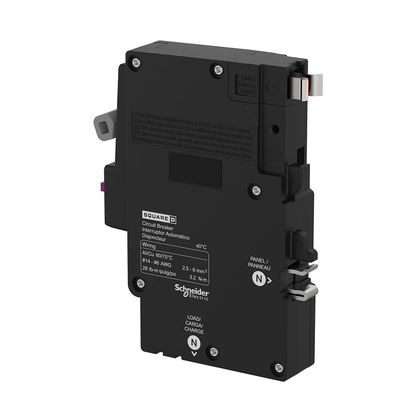 Square D QO QO120PAFGFC Miniature Circuit Breaker, Combination Arc Fault, 20 A, 1-Pole, 120 VAC, Plug-In