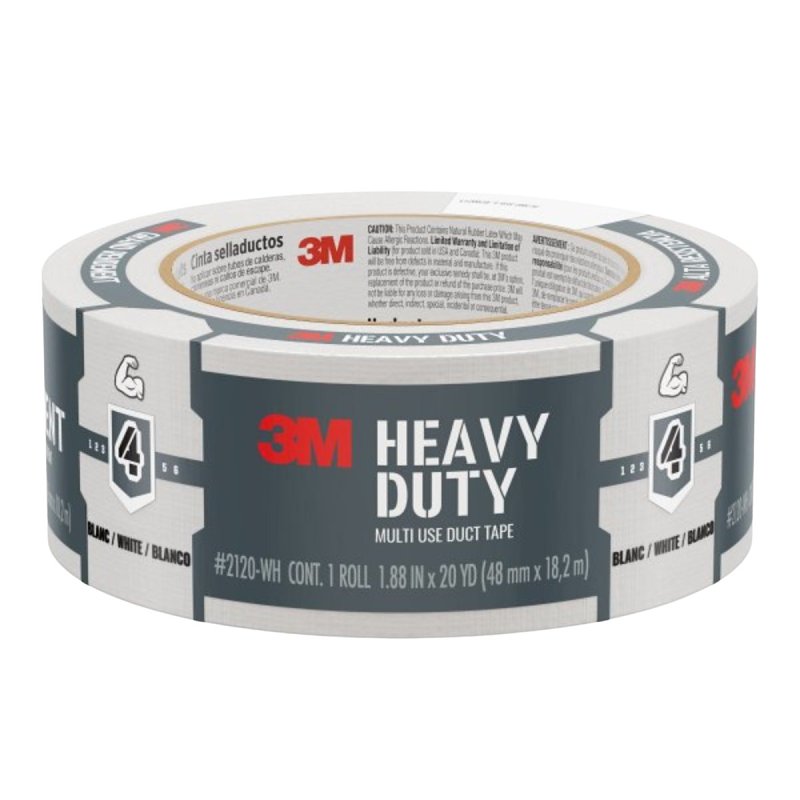 3M 2120-WH Duct Tape, Heavy-Duty, 20 yd L, 1.88 in W, White
