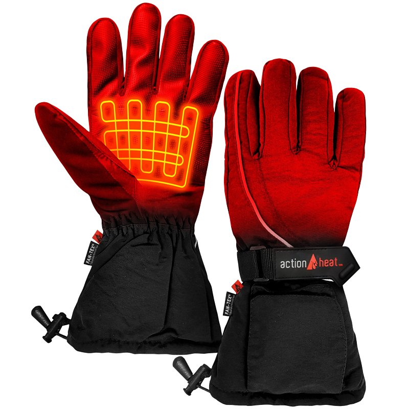 ActionHeat AH-GV-AA-01-W Battery Heated Gloves, Women's, One-Size, Polyester, Black