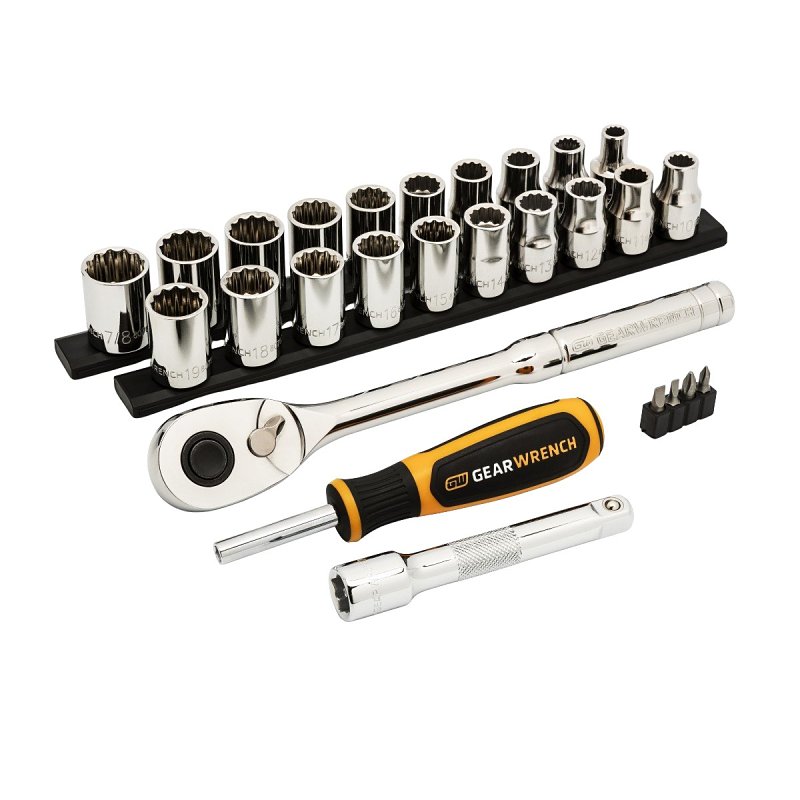 GearWrench GWXSCBMTS12 Mechanics Hand Tool Set, 27-Piece, Steel, Chrome