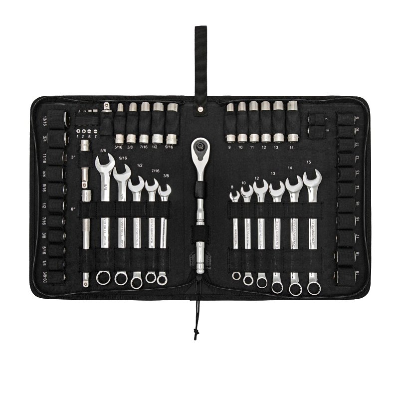 GearWrench GWCBMTS54P Mechanics Tool Set, 54-Piece, Steel, Chrome