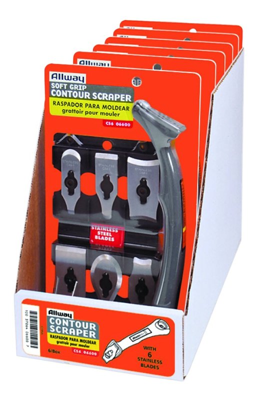ALLWAY CS6 Contour Scraper Set, Stainless Steel Blade