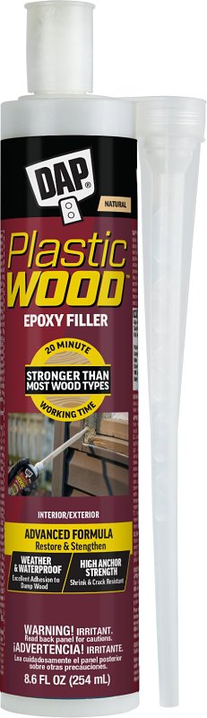 Plastic Wood 7079828050 Epoxy Filler, Liquid, Tan, 8.6 oz Cartridge