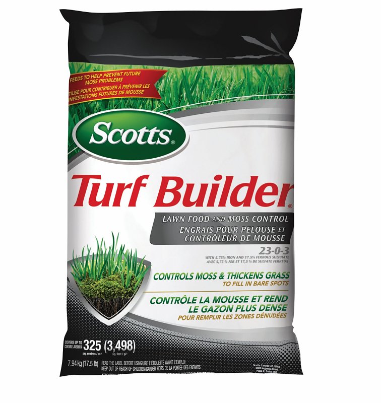 Scotts Turf Builder Series 01270 Lawn Food with Moss Control, 7.94 kg, Granular, 23-0-3 N-P-K Ratio