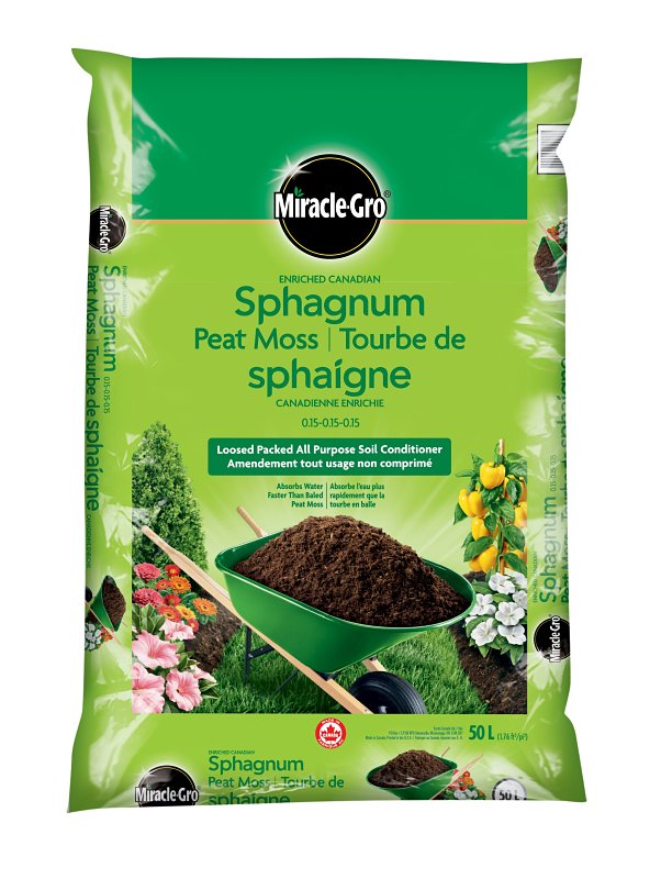 Miracle-Gro 70391250 Sphagnum Peat Moss, Solid, Earthy, 50 L