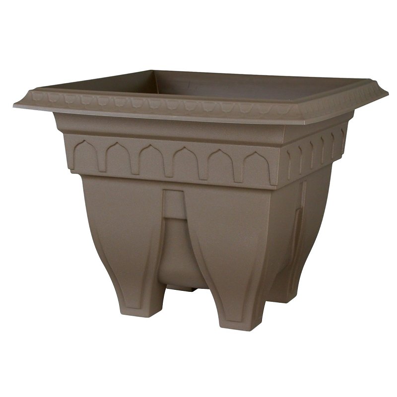 DCN 1415-14 Patio Planter, 12-1/4 in H, 15-1/4 in W, Square,