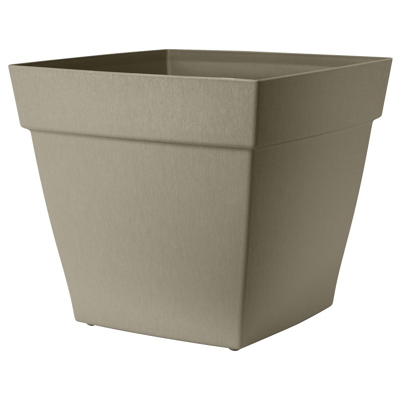 DCN 3616-38 Vertical Patio Planter, 14 in H, 16 in W, 16 in D, Square, Plastic, Portobello, Textured