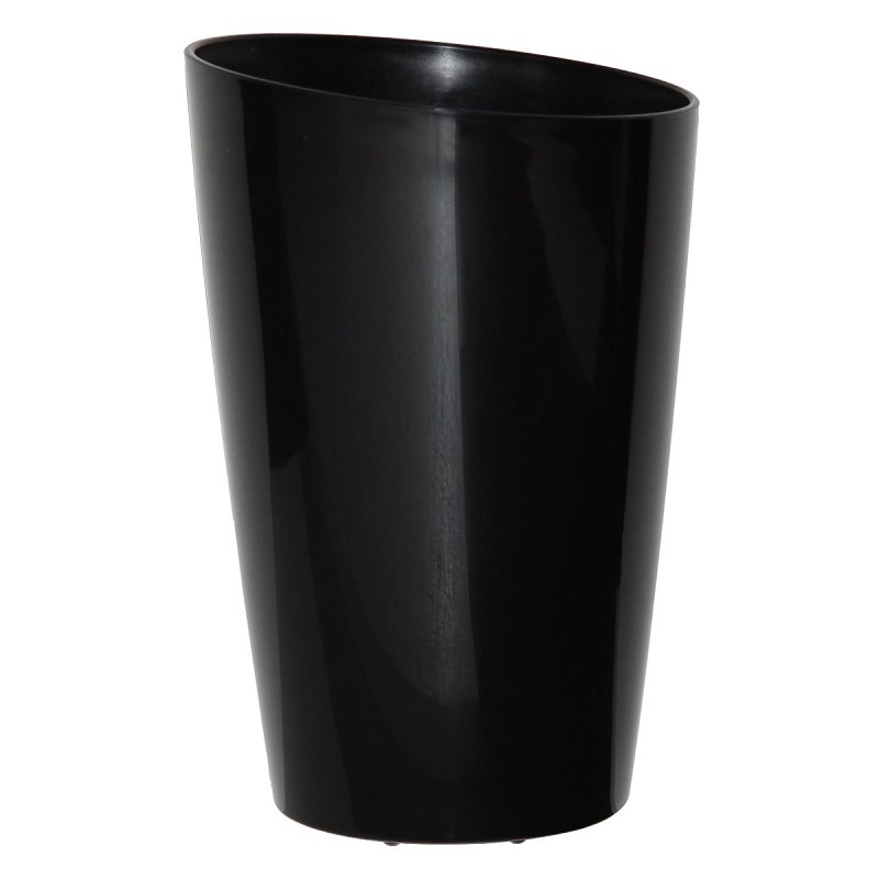 DCN 2216-36 Planter, 16 in Dia, 24 in H, Plastic, Black, Gloss