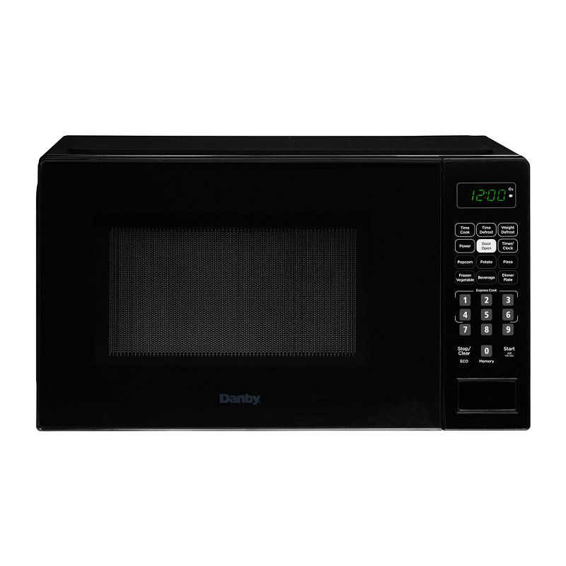 Danby DBMW0721BBB Countertop Microwave, 0.7 cu-ft, 700 W, 2 Cooking Stages, Metal, Black