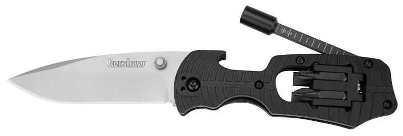 Kershaw Select Fire Series 1920 Pocket Knife, 3.4 in L Blade, Steel Blade, Black Handle