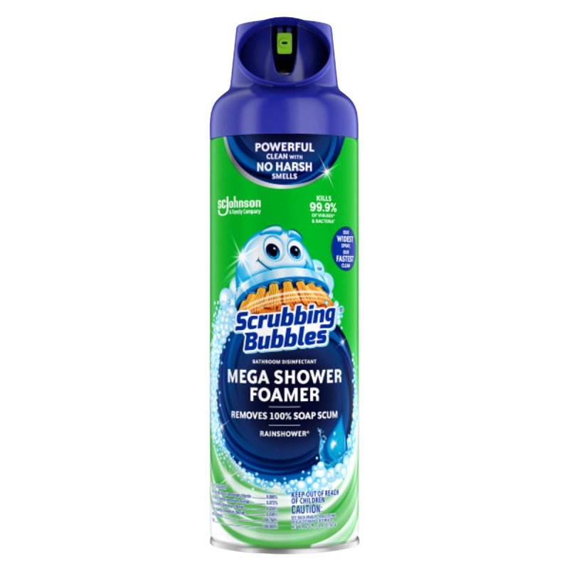 Scrubbing Bubbles 70589 Shower Cleaner, 20 oz Spray Can, Marine, Ozone, Light Yellow/Transparent