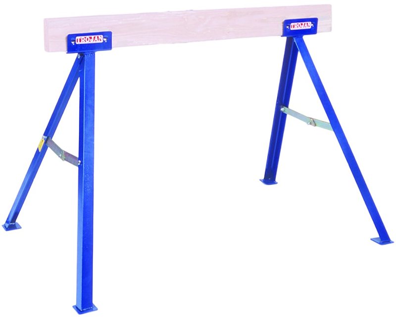 Qualcraft TS35 Sawhorse, 35 in H, Steel, Blue