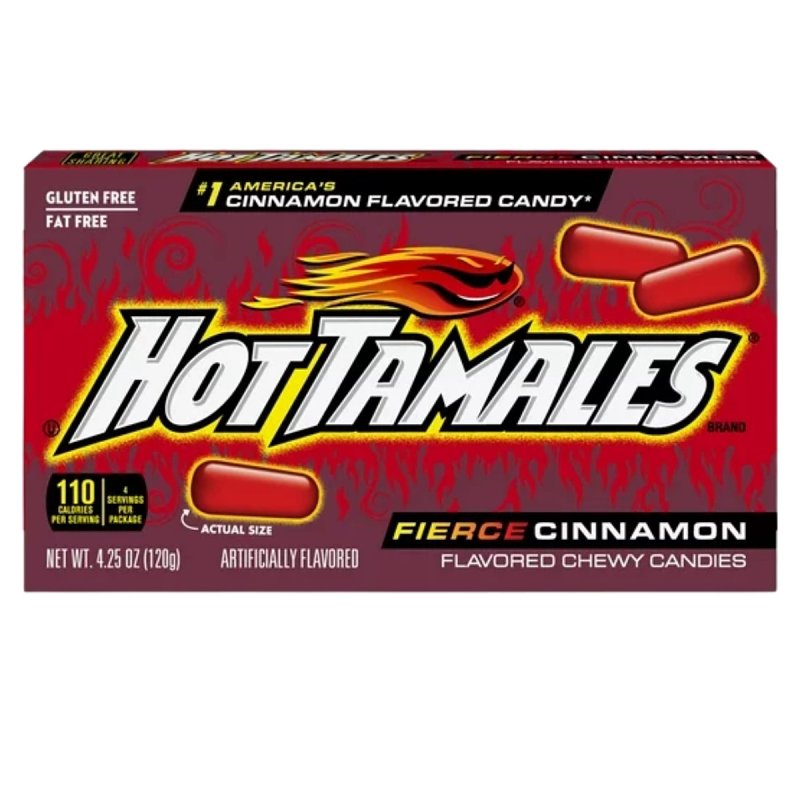 Hot Tamales 762794 Chewy Candy, Fierce Cinnamon, 4.25 oz Box