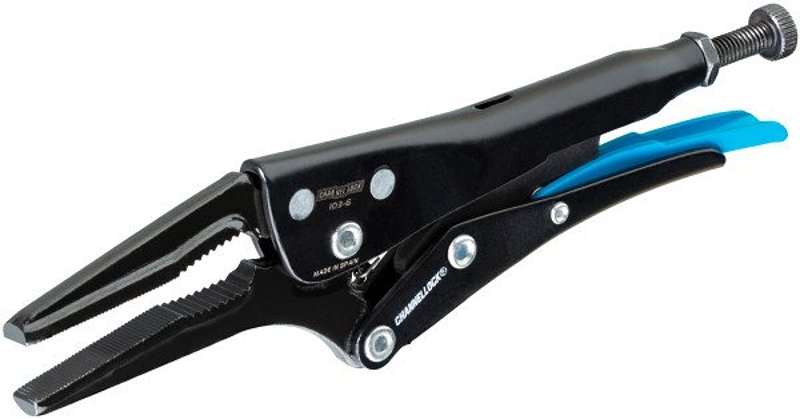 Channellock 103-6 Long Nose Locking Pliers, 6 in OAL, 2.17 in Jaw Opening, Lever Handle
