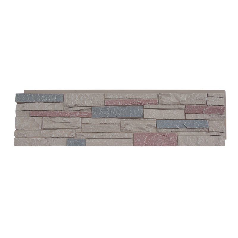 DuraKwik Stone 308TFP Siding Panel, 13 in L, 48 in W, 2 in Thick, Interlocking Edge, Ledgestone Profile, Taylor Falls