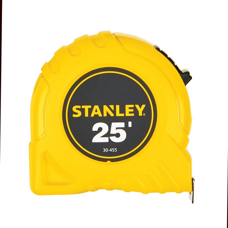 STANLEY 30-455 Measuring Tape, 25 ft L Blade, 1 in W Blade, Steel Blade, ABS Case, Yellow Case