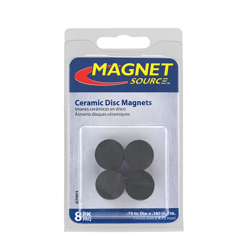 Magnet Source 07003 Magnetic Disc, 3/4 in Dia, Charcoal Gray