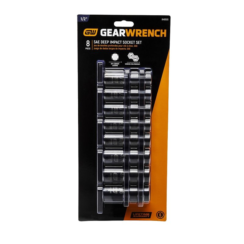 GearWrench 84950G Deep Socket and Drive Bit, Specifications: SAE Measuring Type