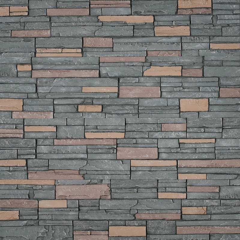 DuraKwik Stone 310YHP Siding Panel, 13 in L, 48 in W, 2 in Thick, Interlocking Edge, Stacked Stone Profile