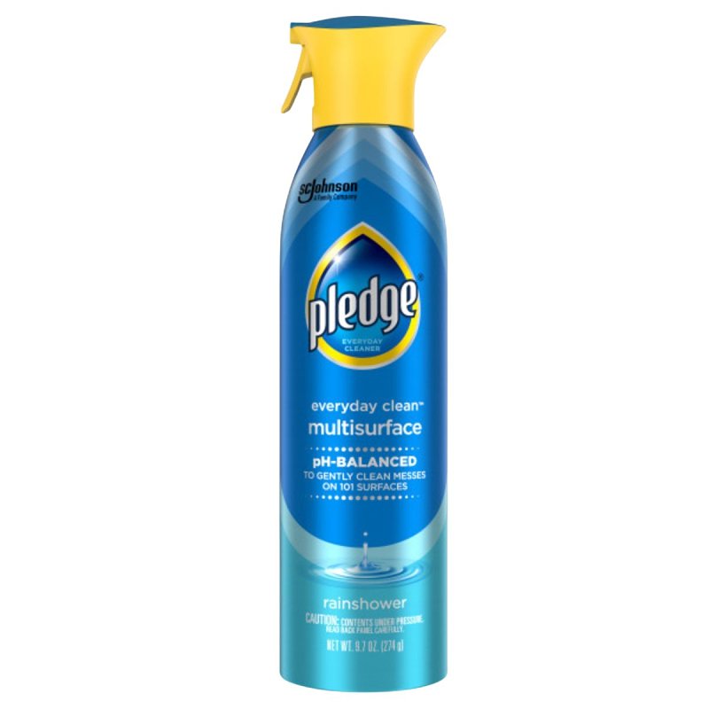 Pledge 72416 Cleaner, 9.7 oz Can, Rain Shower Fresh, Clear