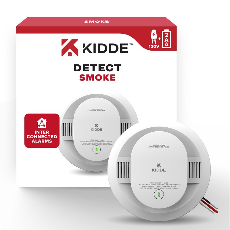 Kidde DETECT Series 21031486 Smoke Alarm, 120 VAC, Photoelectric Sensor, 85 dB, White