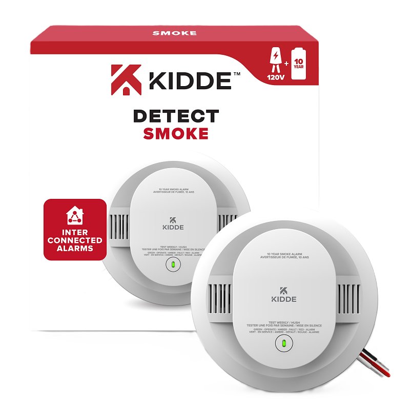 Kidde DETECT Series 21031559 Smoke Alarm, 120 VAC, Photoelectric Sensor, 85 dB, White