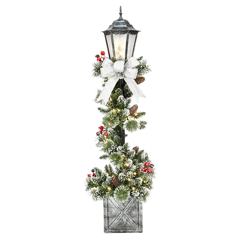 Puleo Asia Limited 301-5740-LP40L05 Lamp Post, 14 in L, 14 in W, Metal/PVC, White, LED
