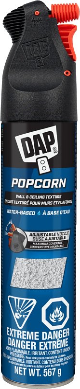 DAP Popcorn 7079870025 2-in-1 Water-Based Wall and Ceiling Spray Texture, White, 567 g Aerosol Can