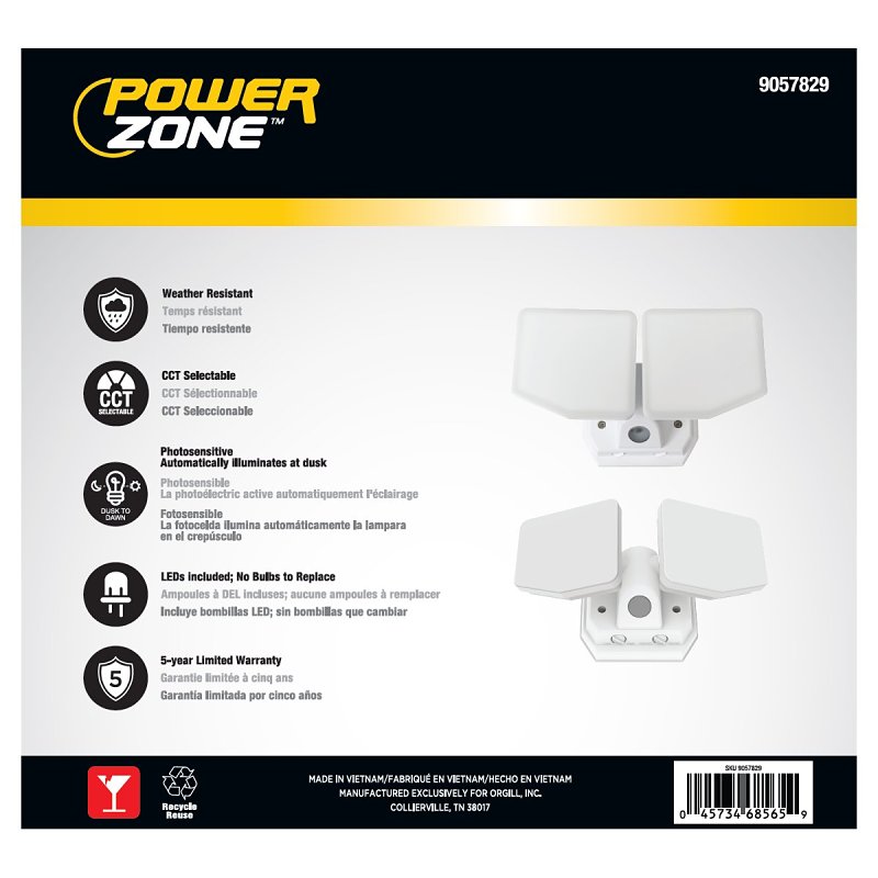 FLOOD LT AC 2HD WHT D2D 3000LM