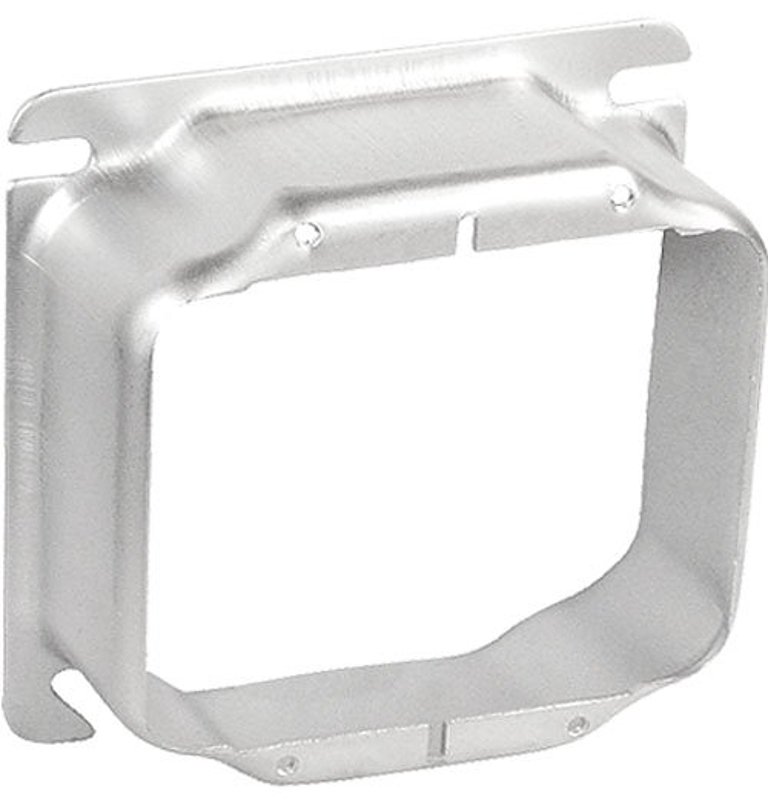 Southwire 52C21-UPC Device Ring, 1-1/4 in L, 4 in W, Square, 2-Gang, Steel, Silver, Galvanized