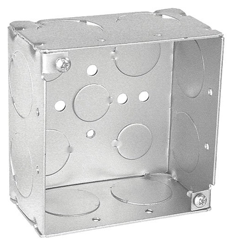 Southwire 52171-1-UPC Deep-Welded Junction Box, 12-Knockout, 1/2, 3/4, 1 in Knockout, Steel, Silver, Galvanized