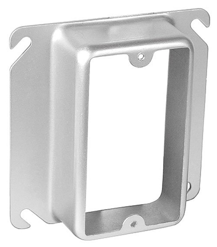 Southwire 52C16-UPC Device Ring, 1-1/4 in L, 4 in W, Square, 1-Gang, Steel, Silver, Galvanized