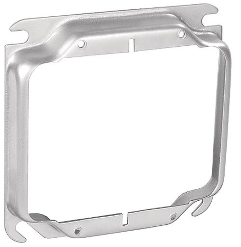 Southwire 52C18-5/8-UPC Electrical Box Cover, 5/8 in L, 4 in W, Square, 2-Gang, Steel, Silver, Galvanized
