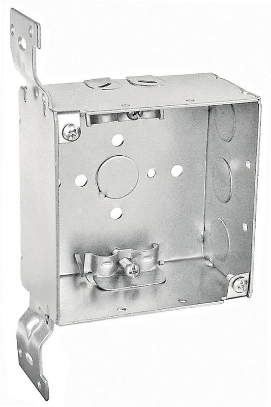 Southwire 52171-FR Bracketed Box, 1/2, 1/2 to 3/4 in Knockout, Steel, Silver, Galvanized, Stud Side