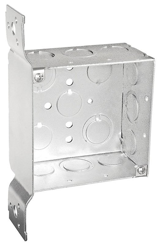 Southwire 52171-FS-UPC Bracketed Junction Box, 2-Gang, 14-Knockout, 1/2, 3/4 in Knockout, Steel, Silver, Galvanized