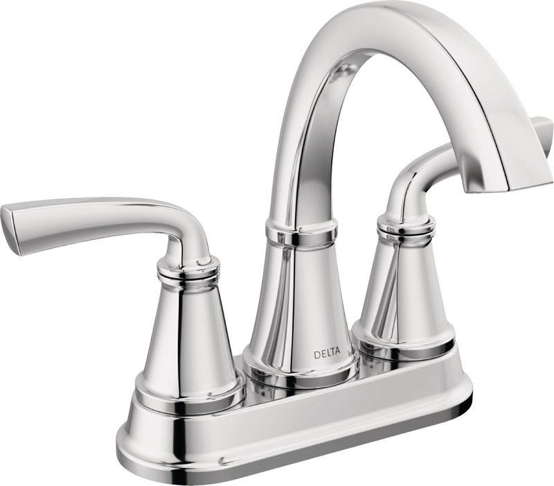 Delta Geist 25864LF Bathroom Faucet, 1.2 gpm, 2-Handle, 3-Faucet Hole, Chrome, 4 in Faucet Centers