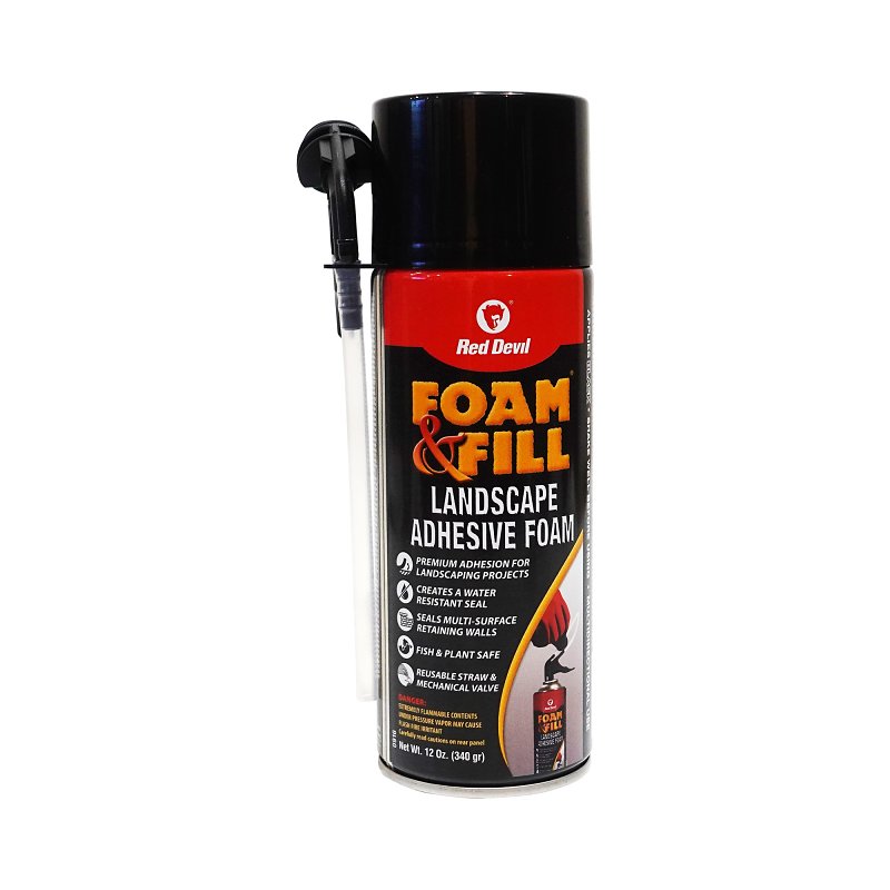 Red Devil Foam & Fill 0916 Landscape Foam Sealant, Black, 24 hr Functional Cure, 41 to 86 deg F, 12 oz Aerosol Can