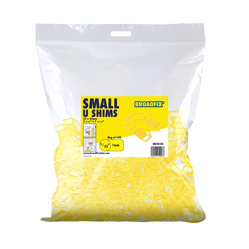 Broadfix SM1B-US U-Shim, 1 mm Thick, 43 mm W, 55 mm L, Polypropylene
