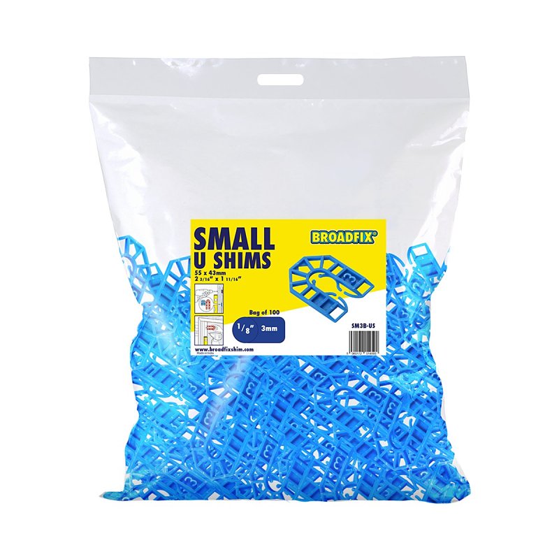 Broadfix SM3B-US U-Shim, 3 mm Thick, 43 mm W, 55 mm L, Polypropylene