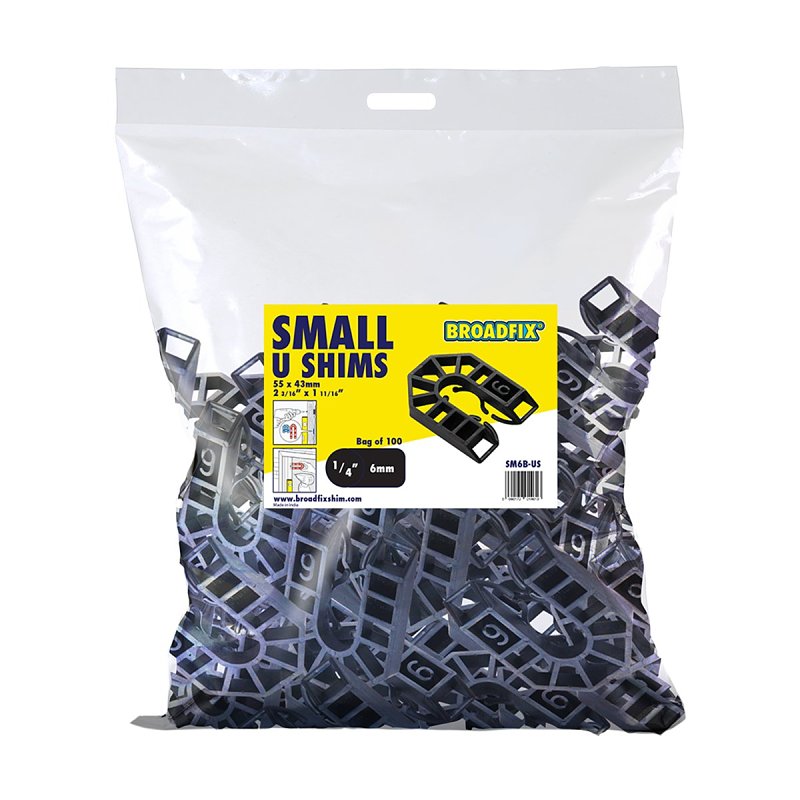 Broadfix SM6B-US U-Shim, 6 mm Thick, 43 mm W, 55 mm L, Polypropylene