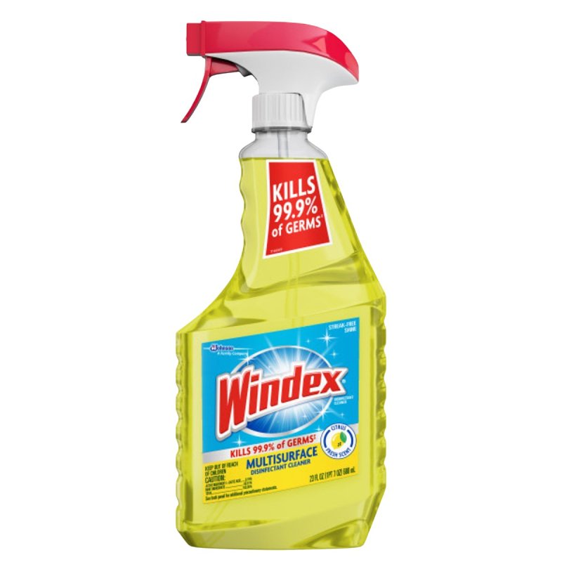 Windex 70251 Cleaner, 23 oz Spray Bottle, Liquid, Citrus, Yellow