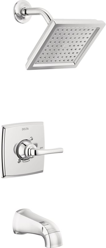 Delta Monitor 14, Geist Series 144864 Tub and Shower Faucet, Single Function Showerhead, 1.75 gpm Showerhead, 6 gpm Tub